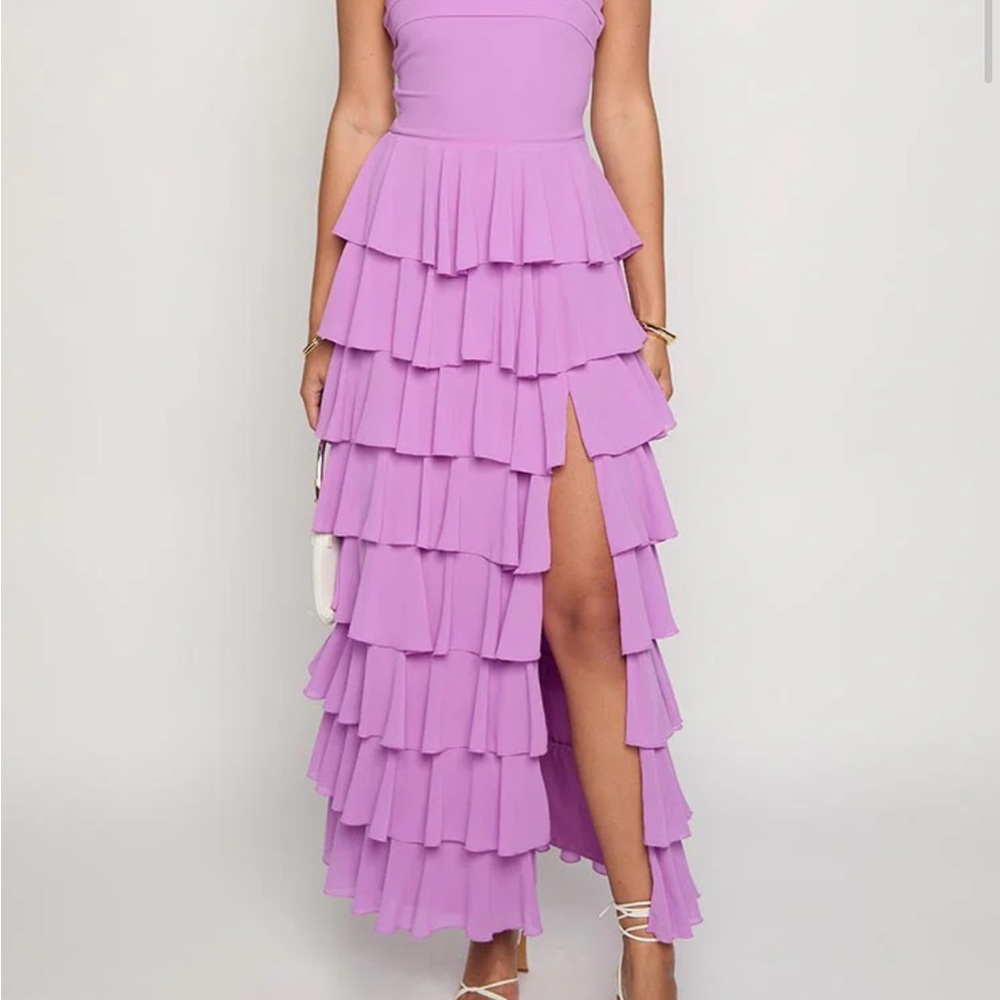 Elegant Purple Tiered Dress